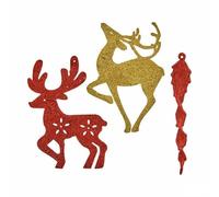 Krist+ Set Adornos de Navidad Rojo Dorado Plástico 14,5 x 14,5 x 2 cm (24 Unidades)