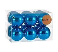 Krist+ Set de Bolas de Navidad Azul Plástico Ø 7 cm (12 Unidades) - Marca EAN: 4899888579823