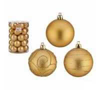 Krist+ Set de Bolas de Navidad Dorado PVC Ø 6 cm (4 Unidades)