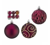 Krist+ Set de Bolas de Navidad Morado Plástico Ø 6 cm (12 Unidades)