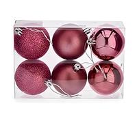 Krist+ Set de Bolas de Navidad Rosa PVC Ø 8 cm (24 Unidades)