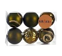 Krist+ Set de Bolas de Navidad Verde Plástico Ø 6 cm (12 Unidades)