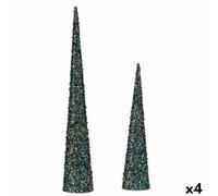 Krist+ Set de Figuras Conos Lentejuelas Azul Dorado Plástico (4 Unidades)