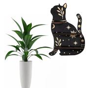 Kristallregal-Display - Kristall-Holzregal - Katzen-Kristallregal Aus Holz | Schwarzes Holz-Wandregal in Katzenform Zur Kreativen Präsentation Von Kristallen, Perfekt Für Deko Und Sammlungen