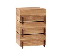 Kristina Dam Studio Caja de almacenaje Stack Oak. 3 piezas. patas de nogal aceitado oscuro