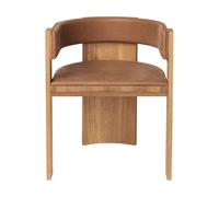 Kristina Dam Studio Silla Collector Roble lacado en tono cálido-cuero coñac