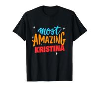 Kristina más increíble Diciendo el Nombre Divertido de Kristina Camiseta gráfica económica, Hombre, Negro, L
