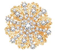 KristLand Broche de flores estilo barroco vintage Art Deco con cristales austriacos para boda, fiesta, broche impresionante de moda para novia, regalo de cumpleaños para mujer, Cristal, Cristales
