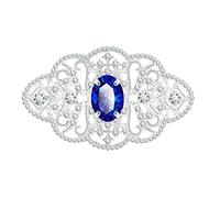 KristLand Broche de novia vintage Art Deco hebilla ovalada cristales austriacos transparentes Rhinestone corona broche solapa pin ramillete y moda glamour, Cristal, Cristales