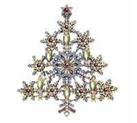 KristLand Colección de Broches de Árbol de Navidad Vintage | Adorno para Suéter y Fiestas Navideñas | Regalo con Cristal para Mujeres y Niñas