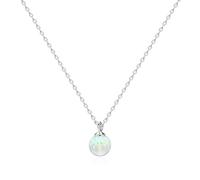 KristLand Collar de Ópalo para Mujer Colgante Esférico en Plata de Ley 925 Joyería Fina con Diseño Minimalista