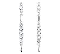 KristLand Damen Quaste Ohrringe Zirkonia Anhänger Platinplattiert S925 Silber Säule Schmuck Geschenkbox Party Geburtstag Neujahr Geschenk Für Freundin/Mama