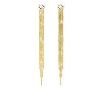 KristLand Elegante Colgado Pendiente Largo de Borlas Cadena Plata de Ley 925 Aguja Mujer Pendientes Largo Colgado para Fiestas