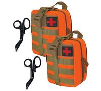 Krisvie Botiquín de Primeros Auxilios 2pcs Kit de Supervivencia con Tijeras de Gasa Botiquín de Primeros Auxilios para Coche Barco El Hogar Lugar Trabajo Mochila y Acampar Senderismo Viaje