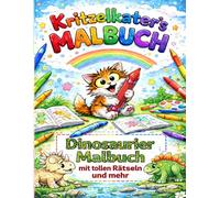 Kritzelkater Lern-Malbuch: Dinosaurier: Malen, Lernen und Staunen - spannende Dinos mit Wissen, Rätseln und Punkt-zu-Punkt Bildern für Kinder ab 3 Jahren