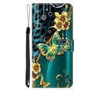 KRjcsfhy Blumen Lederhülle für Xiaomi Redmi Note 8 Pro Hülle, Flip Wallet Handyhülle Premium Leder Tasche Case Magnetbare Kartenfächer Schutzhülle für Xiaomi Redmi Note 8 Pro,