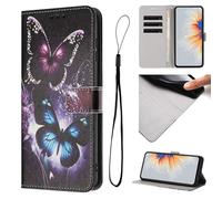 KRjcsfhy For Vivo Y39 5G Case Leather Flip Shockproof 3D Painted PU Leather Phone Case for Vivo Y39 5G with Stand Function Card Holders Folio Soft Silicone Bumper Protective Cover,Two Butterflies
