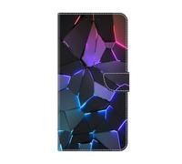 KRjcsfhy Funda de piel para Samsung Galaxy S20 con tapa, Samsung Galaxy S20, funda de piel sintética, con funda protectora azul grieta