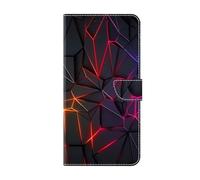 KRjcsfhy Funda de piel Xiaomi Redmi 12C/11A Flip Funda, Xiaomi Redmi 12C/11A Wallet Case Teléfono Móvil PU Cuero Funda Cartera con Funda Roja Grieta