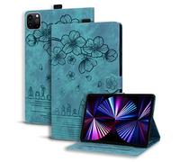 KRjcsfhy Funda para Lenovo Tab P12 de 12.7 pulgadas 2023, piel sintética con diseño de gato en relieve, ranuras para tarjetas, funda inteligente para Lenovo Tab P12 de 12.7 pulgadas 2023, verde