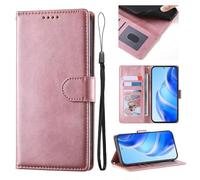 KRjcsfhy Funda para Samsung Galaxy A55, funda de piel, plegable, con compartimento para tarjetas, función atril, cierre magnético, funda para Samsung Galaxy A55, rosa