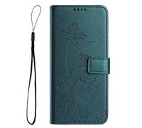 KRjcsfhy Funda para teléfono móvil compatible con Oppo Realme C67 4G, funda de piel con tapa de loto, funda de piel sintética y tarjetero magnético, funda protectora para Oppo Realme C67 4G, verde