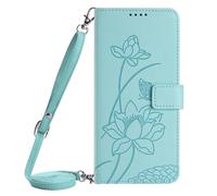 KRjcsfhy Handykette Handyhülle für Nokia G22 Blumen Hülle Case PU Leder Tasche Umhängeband Trageschlaufe Kordel Lanyards Cover Schutzhülle Handytasche Kartenfächer Handycover,grün