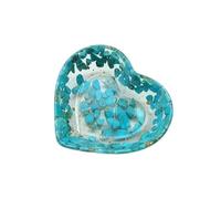 KRJGOERG Cuenco de resina de cristal natural con forma de corazón de cuarzo rosa, decoración del hogar, meditación y bolsillo, regalo