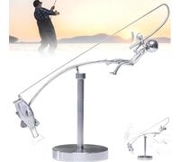 KRJGOERG Escultura de equilibrio de pescador, escultura de pesca cinética, decoración artística de pescador equilibrante para escritorio de oficina en casa, regalos para los amantes de la pesca