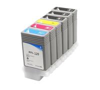 KRLAZdN Cartucho de Tinta PFI-120 de 130 ml Compatible para TM-200 TM-205 TM-300 TM-305 Pigment Ink 5 Color Juego