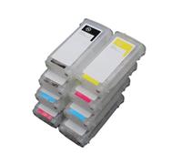 KRLAZdN Cartucho de Tinta Recargable de 8 Colores con Chips de reinicio automático Compatible con Plotter de inyección de Tinta Designjet Z2100 Z5200 Chip Permanente de 130ml