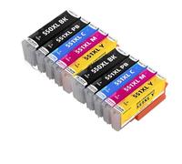 KRLAZdN Compatible con HINICOLE PGI 550 551 Cartucho de Tinta IP7250 MG5450 MX925 MG5550 MG6450 MG5650 MG6650 IX6850 MX725 MX925(2set)