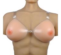 KRLZKID Pecho de Silicona Realista Teta Falsa con Correa Ajustable para Mastectomía Crossdresser Transgénero Cosplay,Skin-M