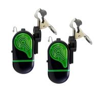 Krmoau Alarmas De Picada para Cañas De r | Alarmas Electrónicas De Nocturna con Iluminación LED,2 Piezas Equipo Inteligente Sensible con Pinza para Nocturna En Ríos, Mar Y Agua Dulce