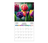 Krmoau Calendario de pared, calendario mensual de arte de pared con ilustraciones de escenas, lindo papel para planificar bromas para familias, niños, profesores, dormitorio, cocina, aula