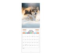 Krmoau Calendario de pared, calendario mensual de arte de pared con ilustraciones de escenas, lindo papel para planificar bromas para familias, niños, profesores, dormitorio, cocina, aula