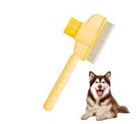 Krmoau Cepillo para gatos contra el pelo - Mango ergonómico Clic Peine de limpieza - Cepillo embellecedor para mascotas - para el cuidado del pelaje de gatitos y perros, quitar la capa interna