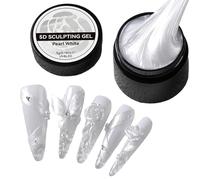 Krmoau Gel Moldeador para Uñas - Gel de Escultura 3D Perla para Diseño de Uñas - Modelado de Escultura de Flores para Extensión | Pegamento para Flor Tallado y Modelado