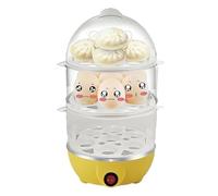 Krmoau Hervidor Eléctrico De Huevos,Cocedor De Huevos De 3 Niveles Con Autoapagado - Máquina de Cocinar al Vapor Multiusos para Cocina