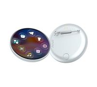 Krmoau Insignia electrónica | Adorno electrónico de pantalla táctil HD de 4,7 cm | Insignia de pantalla digital | Para demostraciones personales, fiestas navideñas, fotografías, transmisión GIF y fans