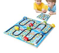 Krmoau Juego de laberinto para coche, juguete educativo de madera, a partir de 3 años, con números, juguete educativo para niños y niñas