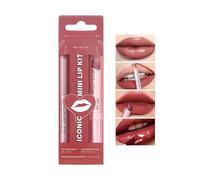 Krmoau Juego de lápiz labial y lápiz labial, juego de maquillaje con alta pigmentación | Pintalabios resistentes a la transferencia | Para mujeres y niñas para el día a día, noche, cita, viaje