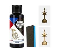 Krmoau Latón pulidor, 50 ml, limpiador sin arañazos, restaurador con limpiador de bronce y abrillantador para aluminio, cromo, platería, relojes, monedas, aparatos de cocina
