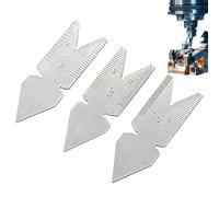Krmoau Medidor de puntos centrales de acero inoxidable en forma de cola de pez, herramienta de roscado de 3 piezas para torno, calibradores de rosca de acero inoxidable, para metalurgia, instrumento