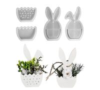 Krmoau Moldes de Pascua, silicona 3D semitransparente, herramienta de manualidades para conejos, para pasteles de Pascua, ideas para manualidades, niños, adultos, decoración del hogar, regalos