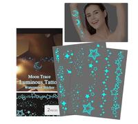 Krmoau Pegatinas luminosas - Pegatinas de maquillaje con brillo temporal para el cuerpo,Joyería resistente al sudor para la cara y el cuerpo en las actuaciones de las fiestas