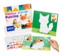 Krmoau Pintar Con Pegatinas Infantil | Libro De Actividades 3D De Animales Con Pegatinas Juego Manualidades | Juguetes Educativos Divertidos Habilidad Motora Fina Primeros Aprendizajes Niños Y Niñas