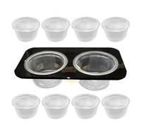 Krmoau Plato de Comida para Reptiles, Cuenco de Agua para recipientes de Reptiles, de Alimentos con Lagarto, Plato de alimentación extraíble con Tazas, Accesorio de depósito para