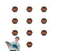 Krmoau Portacebos para, Jaula con Fondo Invertido Y 6 Anzuelos, Cebadero Trampa para Alimento En Bloques Y Polvo para Anguila Tilapia En Agua Dulce