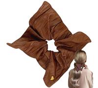 Krmoau PU Surrunchies de cuero, Scrunchies para niñas, Soporte de cola de caballo en de corazón Surcunchies grandes, Lindas corbatas elásticas para mujeres y niñas con cabello grueso y delgado